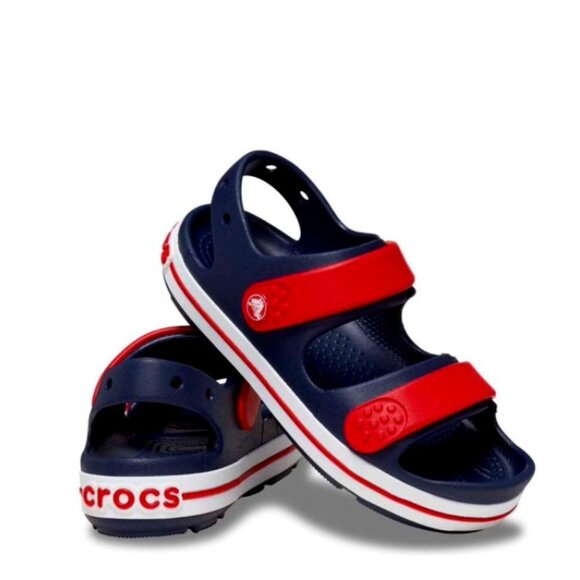 NWT Unisex Crocs Cruiser Kids Sandal Navy/Red - Picture 1 of 3